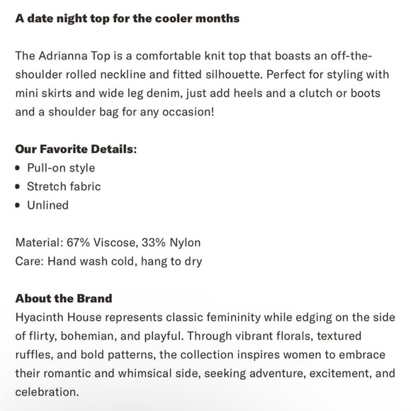 New NWT Tuckernuck Hyacinth House black knit off the shoulder Adrianna top XXS - Picture 7 of 16